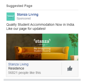 FB Ad example for Stanza Living
