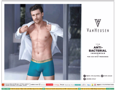 TOI Bangalore advertisement for fashion brand Van Heusen