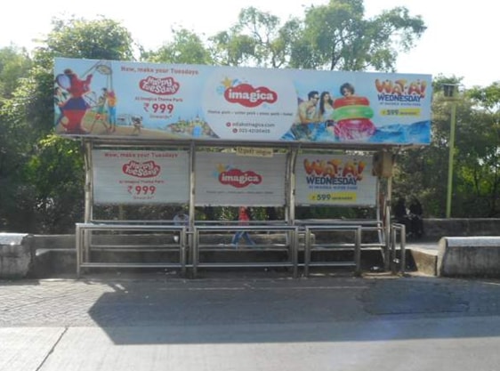 Advertising on Bus Shelter in Pali Hill, Mumbai