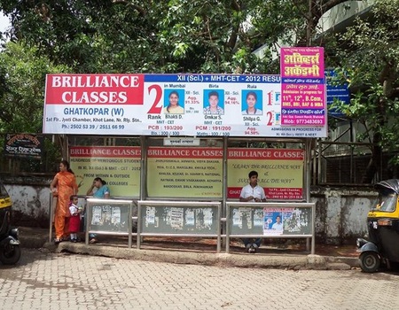 Advertising On Bus Shelter In Ghatkopar West, Mumbai