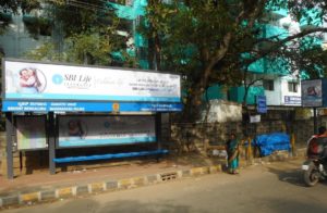 Bus shelter advertising near Cmh Hospital, Opposite Bsnl Quarters, Old Madras Road, Indiranagar