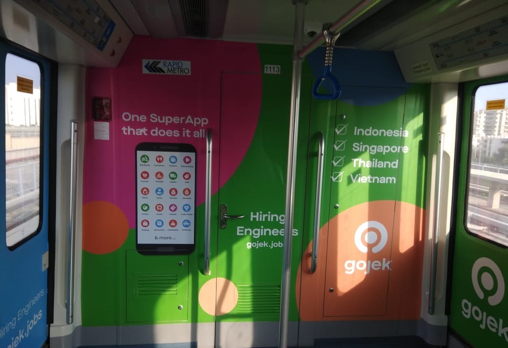 Rapid metro advertising, Go-jek campaign Gurgaon