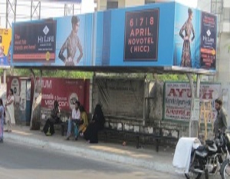 Advertising on Bus Shelter in Masab Tank, Hyderabad
