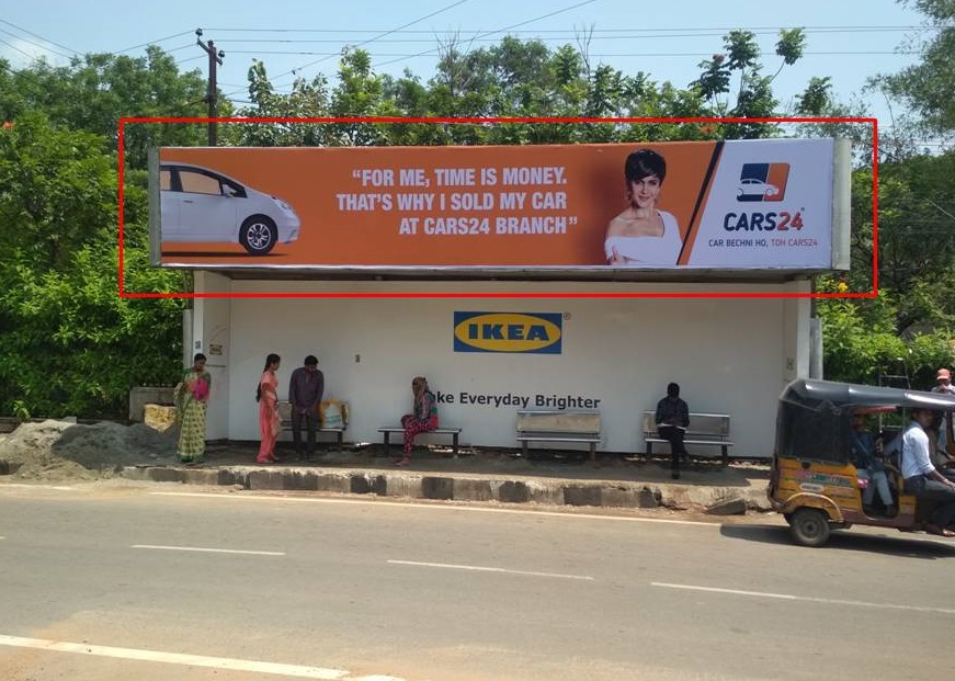 Advertising on Bus Shelter in Film Nagar, Hyderabad