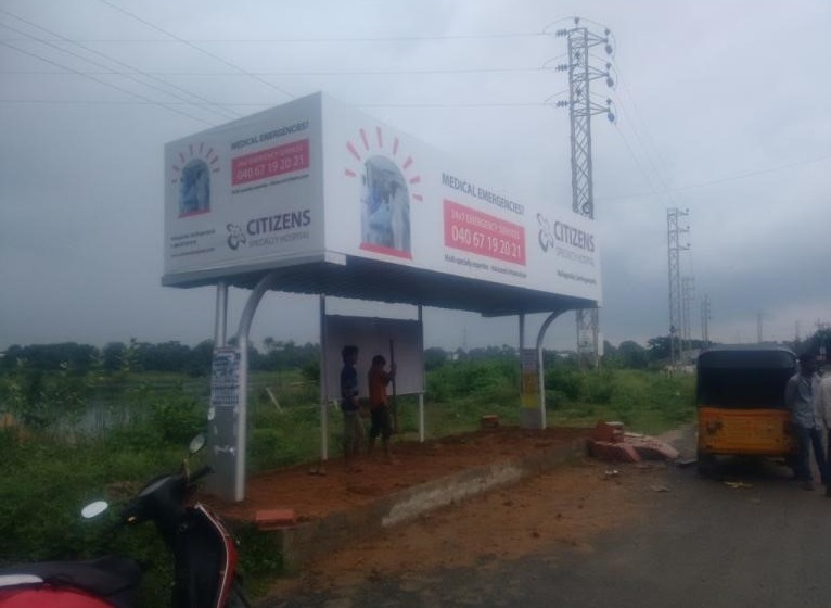 Advertising on Bus Shelter in Gachibowli, Hyderabad
