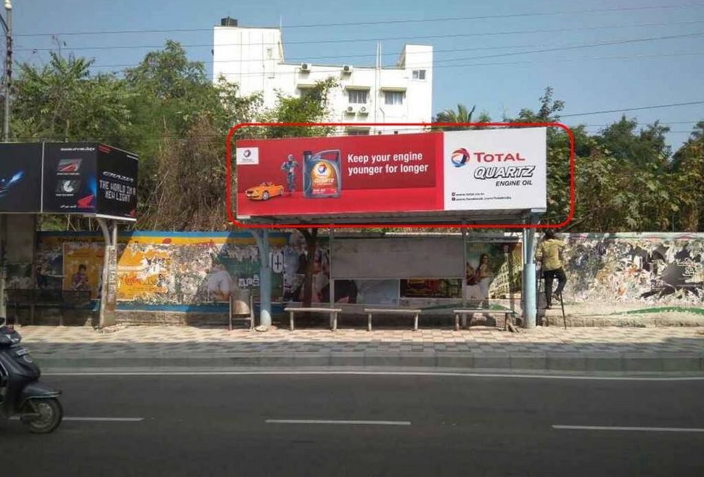 Advertising On Bus Shelter In Jubilee Hills, Hyderabad