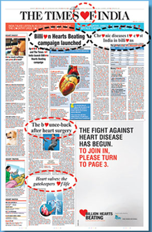 Letter hijack innovation ad on newspaper
