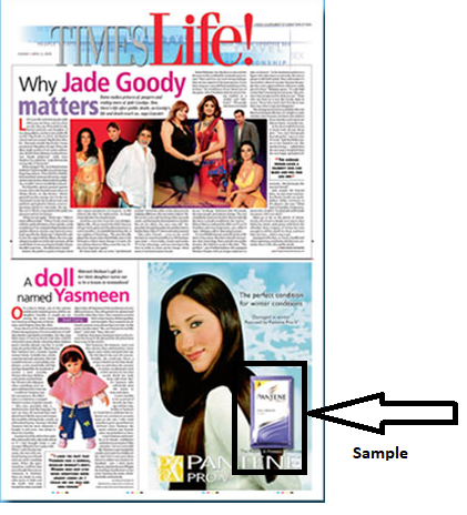 product sampling ad in newspaper 